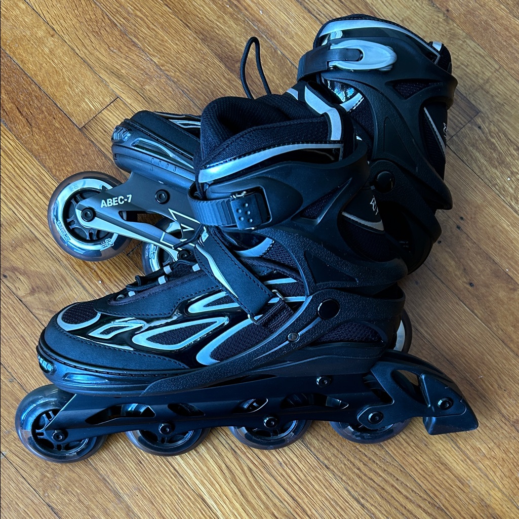 Black And White Rollerblades All Wheels Light Up